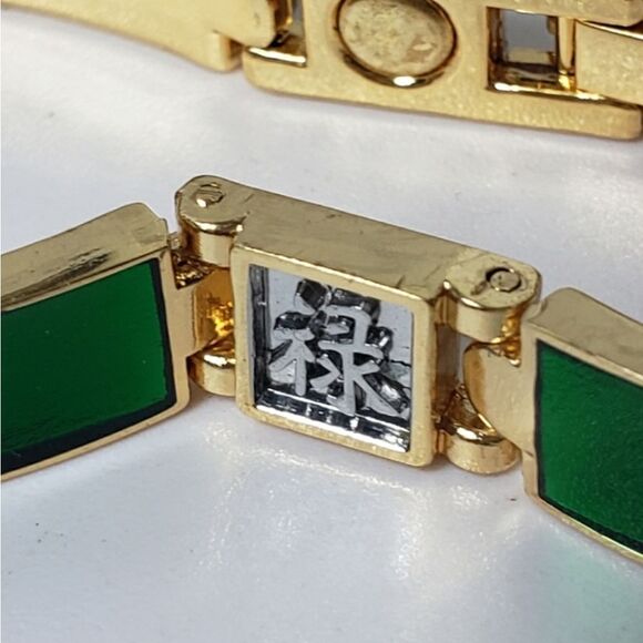 ASIAN Enameled Link Bracelet Chinese Jewelry - Picture 4 of 7